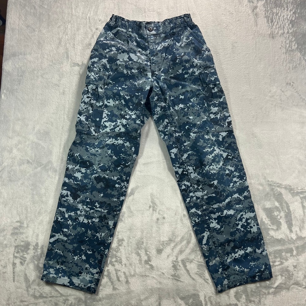 US Navy NWU Type I Digital Camo Cargo Pants Mens Small Short Blue Military Tact